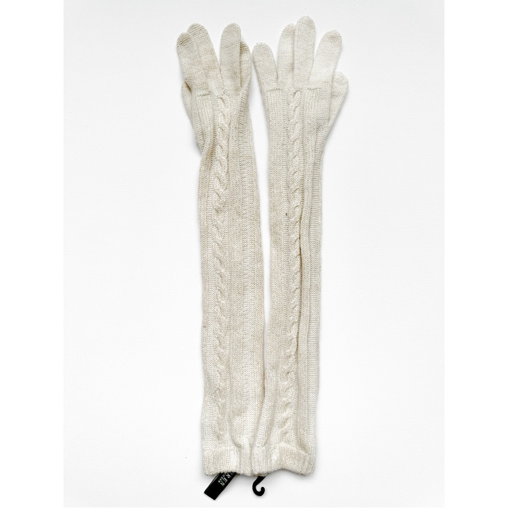 Zara Cream Cable Knit Long Gloves